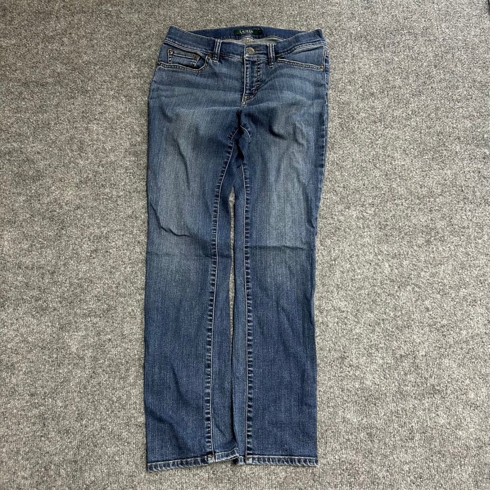 Lauren Ralph Lauren Jeans Womens Size 6P Blue Straight Leg Stretch Denim Casual